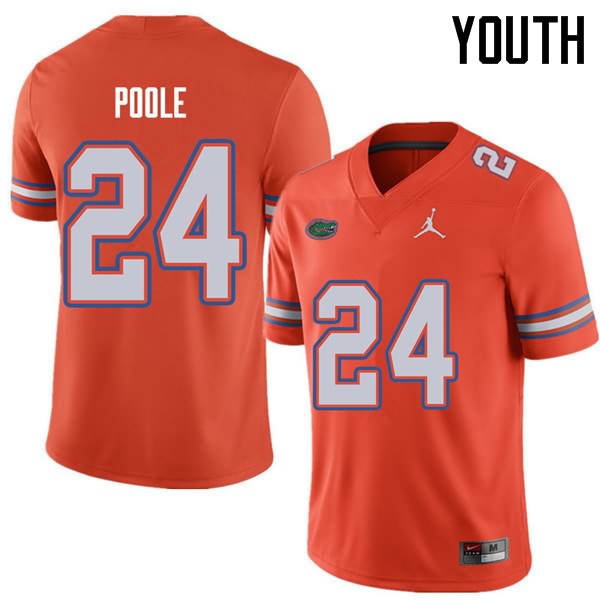 NCAA Florida Gators Brian Poole Youth #24 Jordan Brand Orange Stitched Authentic College Football Jersey MAP5464QD